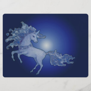 Inbjudan till Unicorn Blank Card till midnatt