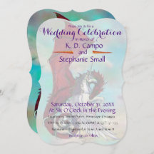 Inbjudan till Unicorn Bröllop Firande Dragon Red