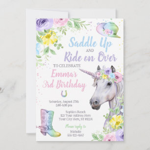 Inbjudan till Unicorn Horse Birthday