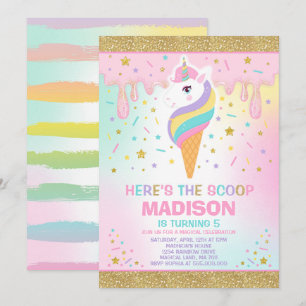 Inbjudan till Unicorn Ice Cream Magic Ice Cream Pa