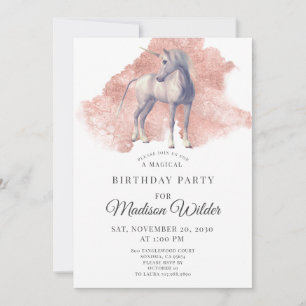 Inbjudan till Unicorn Magic Birthday