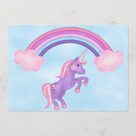 Inbjudan till Unicorn och Rainbow Birthday