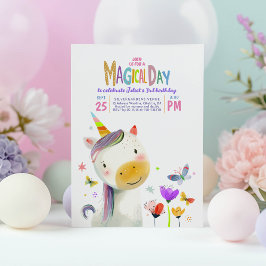 Inbjudan till Unicorn Party Magic Birthday