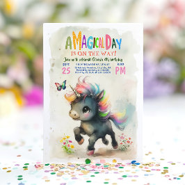 Inbjudan till Unicorn Party Magic Birthday