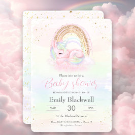 Inbjudan till Unicorn Pastel Girl Baby Shower
