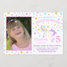 Inbjudan till Unicorn Photo Birthday