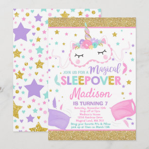 Inbjudan till Unicorn Sleepover Party Slumber Part