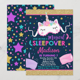 Inbjudan till Unicorn Sleepover Party Slumber Part