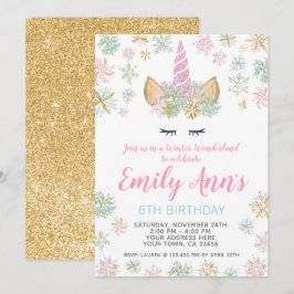 Inbjudan till Unicorn Winter Birthday