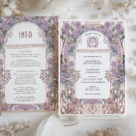 Inbjudan till unionen för plum & Lilac Art nouveau