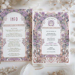Inbjudan till unionen för plum & Lilac Art nouveau