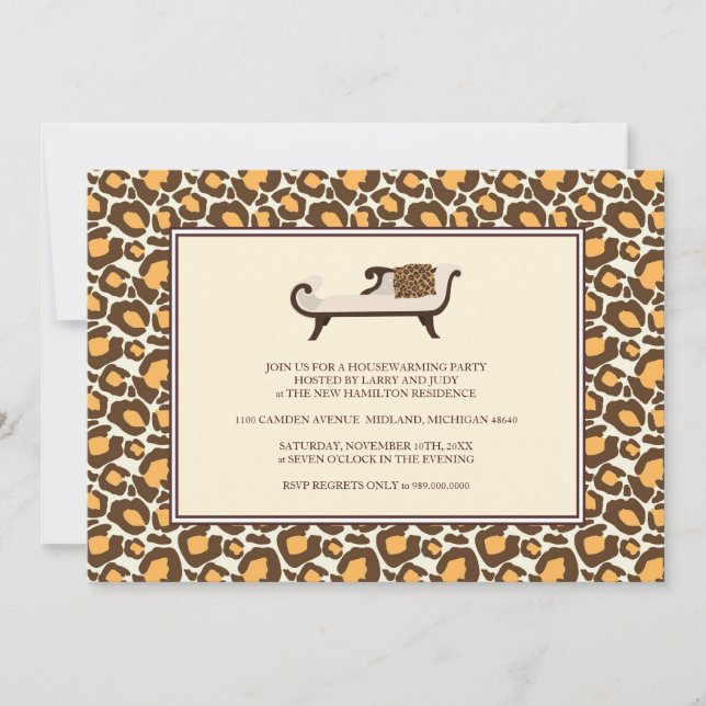 Inbjudan till uppvärmningspartiet {Leopard Print} (Framsida)
