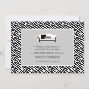 Inbjudan till uppvärmningspartiet {Zebra tryck}