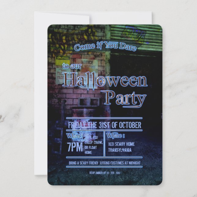 Inbjudan till Urban Decay Alley Halloween fest (Framsida)