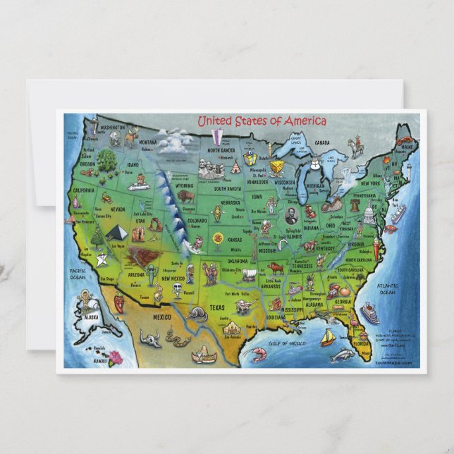 Inbjudan till USA Karta (Framsida)