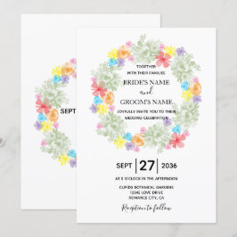 Inbjudan till utandningsbröllop med Blommigt