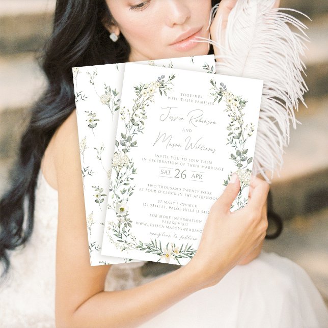 Inbjudan till utandningsbröllop med eukalyptus gre (Skapare uppladdad)