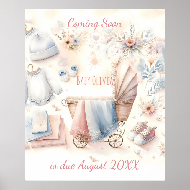 Inbjudan till utlysning av Cute kommer snart Poster (Framsidan)