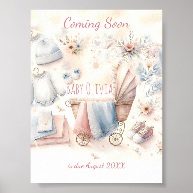 Inbjudan till utlysning av Cute kommer snart Poster (Framsidan)