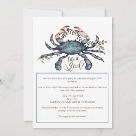 Inbjudan till vacker blå krabbdesign