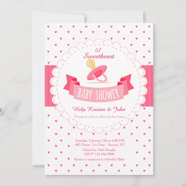 Inbjudan till Valentine Baby Shower (Framsida)