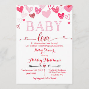 Inbjudan till Valentines day babyvisningsprogram