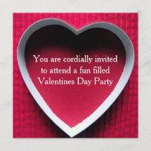 Inbjudan till Valentines day-partiet Red Heart Des