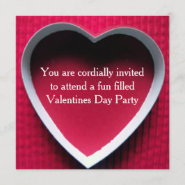 Inbjudan till Valentines day-partiet Red Heart Des