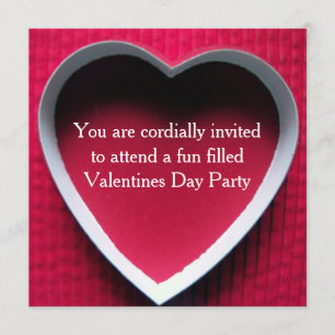 Inbjudan till Valentines day-partiet Red Heart Des