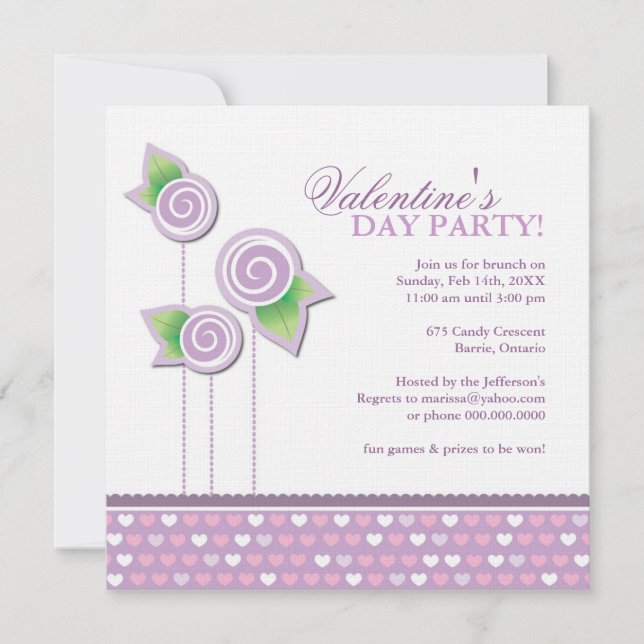Inbjudan till Valentineser (Framsida)