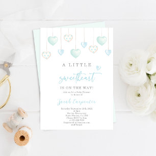 Inbjudan till valentineser Baby Shower Boy