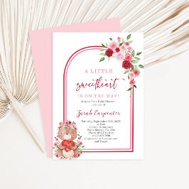 Inbjudan till valentineser för babyskor för flicko