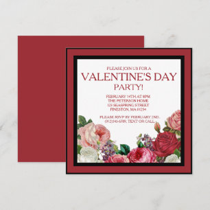 Inbjudan till Valentineser för ro Blommigt-