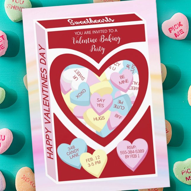 Inbjudan till Valentineser för Sweethearts Candy B (Skapare uppladdad)