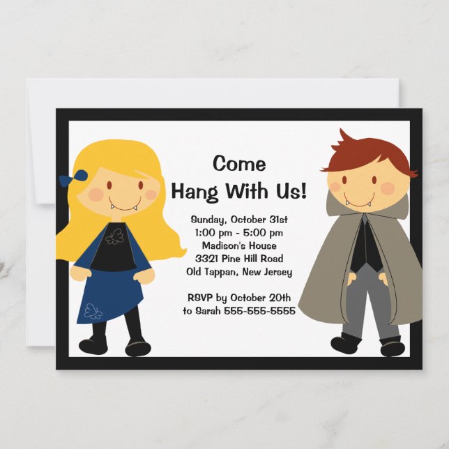 Inbjudan till Vampyre Fright Night Halloween fest (Framsida)