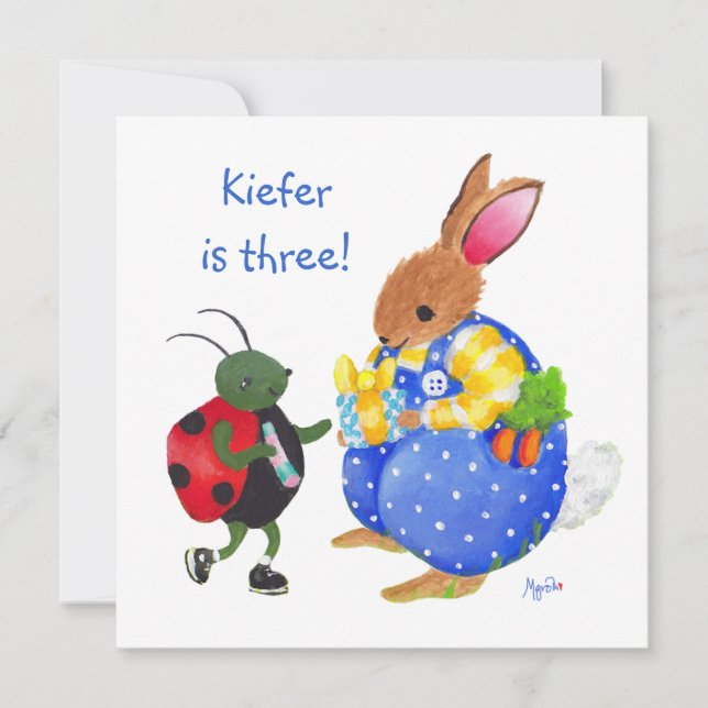 inbjudan till vanlig Bunny och kryp födelsedag (Framsida)