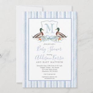 Inbjudan till Vapenskölden Baby Shower för Preppy 