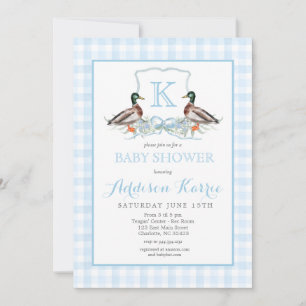 Inbjudan till Vapenskölden Baby Shower för Preppy