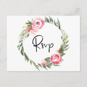 Inbjudan till Vår Blommigt Blooms Garden Wedding Vykort