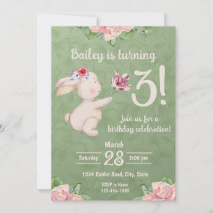 Inbjudan till vår Bunny-kaninens födelsedag