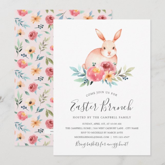 Inbjudan till Vår Fling Påsk Brunch (Fram/baksida)