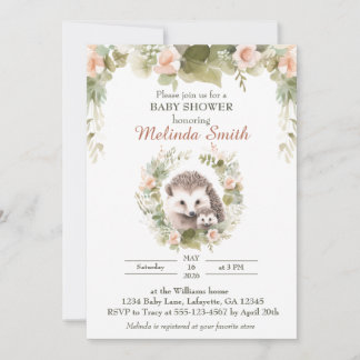 Inbjudan till vår Hedgehog Baby Shower