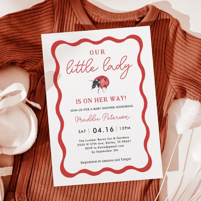 Inbjudan till vår lilla ladybug Girl Baby Shower (Skapare uppladdad)
