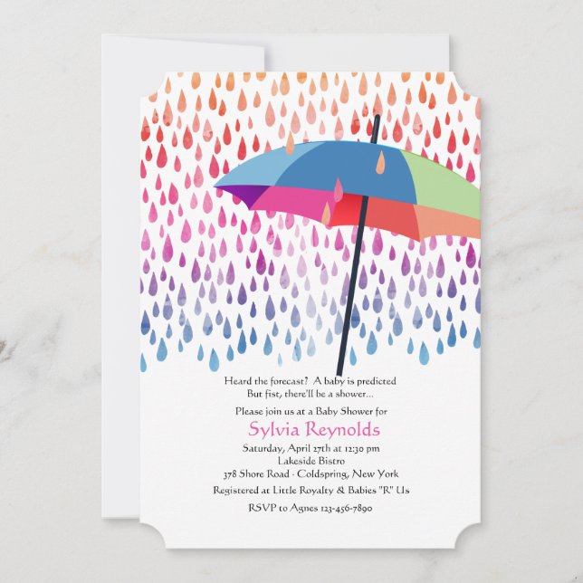 Inbjudan till Vår Rain Baby Shower (Framsida)