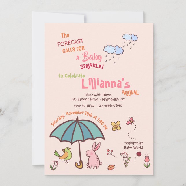 Inbjudan till vår Showers Baby Shower (Framsida)
