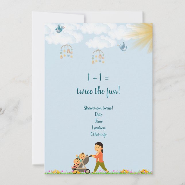 Inbjudan till Vår Twin Baby Shower (Framsida)