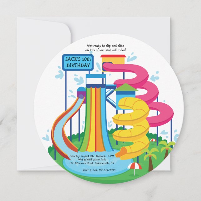 Inbjudan till vatten Park (Framsida)