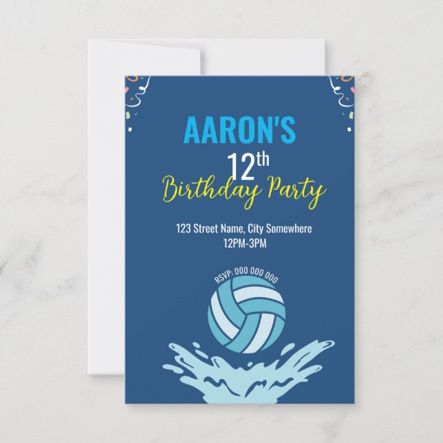 Inbjudan till vatten Polo (Framsida)