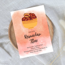 Inbjudan till vattenfärg Ramadan Iftar-raster