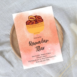Inbjudan till vattenfärg Ramadan Iftar-raster
